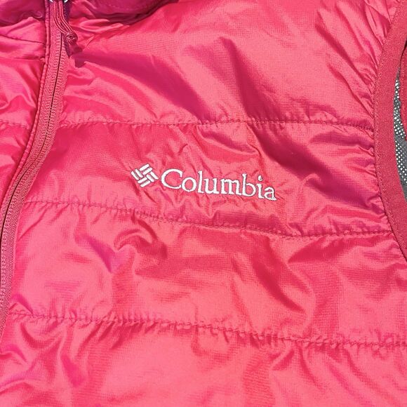 Columbia Omni Heat Vest Mens M Red Puffer Outdoors Sportswear Cinch Base Pockets - Picture 3 of 12